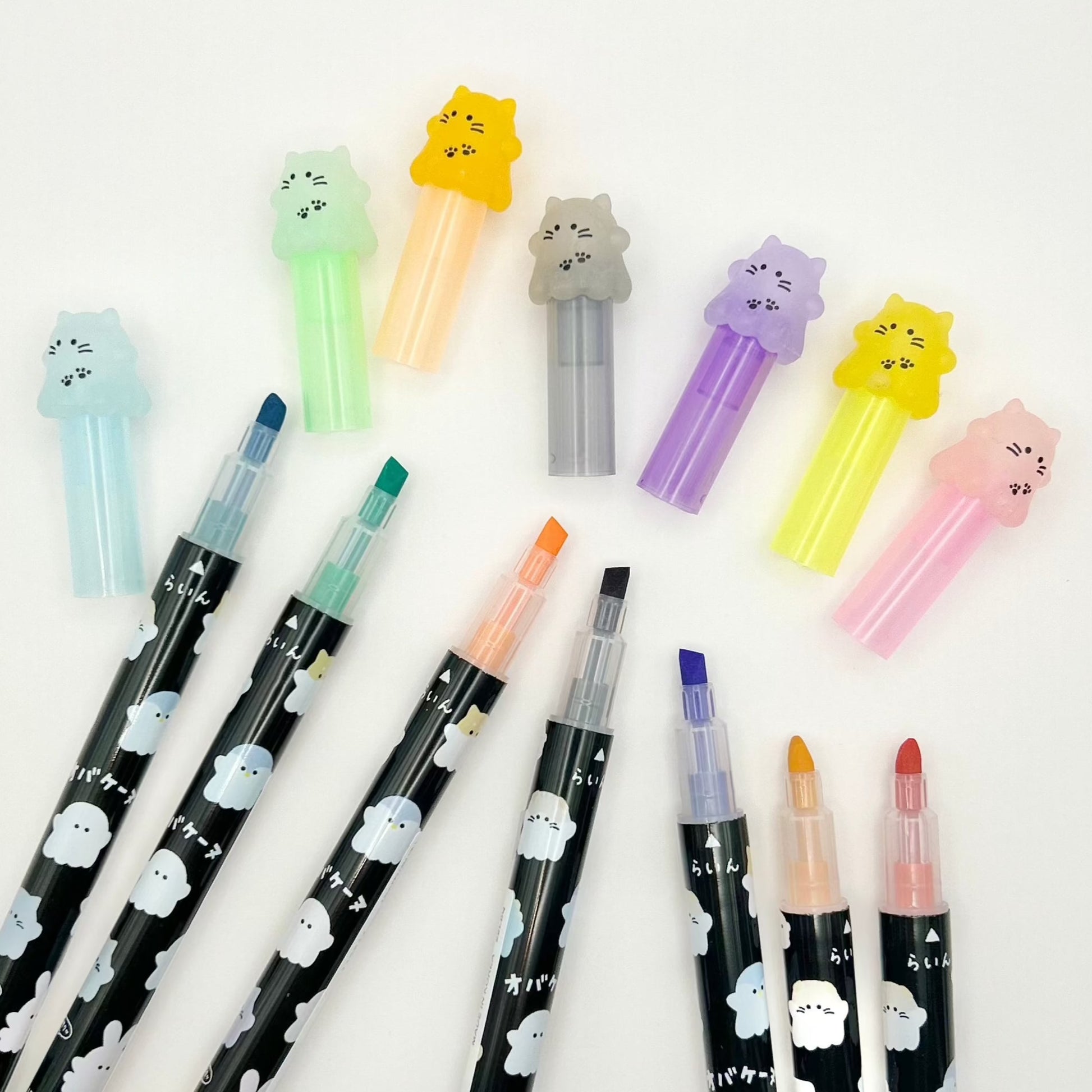 Crux highlighter pens with mascot and variety of colors