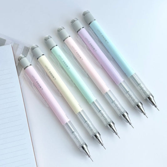 pastel mechanical pencils on display showing various colors