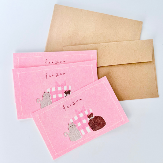Furukawashiko x Retro Printing JAM | Mini Card Set - Cat and Present