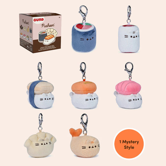 The Pusheen Bento Box Surprise Plush features 8 irresistibly cute, soft designs, each showing Pusheen as an adorable bento box classic food for when you just need a little snack. From Asian classic cuisines like sushi rolls and sashimi to street food favorites like tempura shrimp, Pusheen is ready to indulge! Unbox and collect all eight to complete your bento box collection, including a rare mystery style. Each plush includes a metal keychain for secure attachment to bags and backpacks.