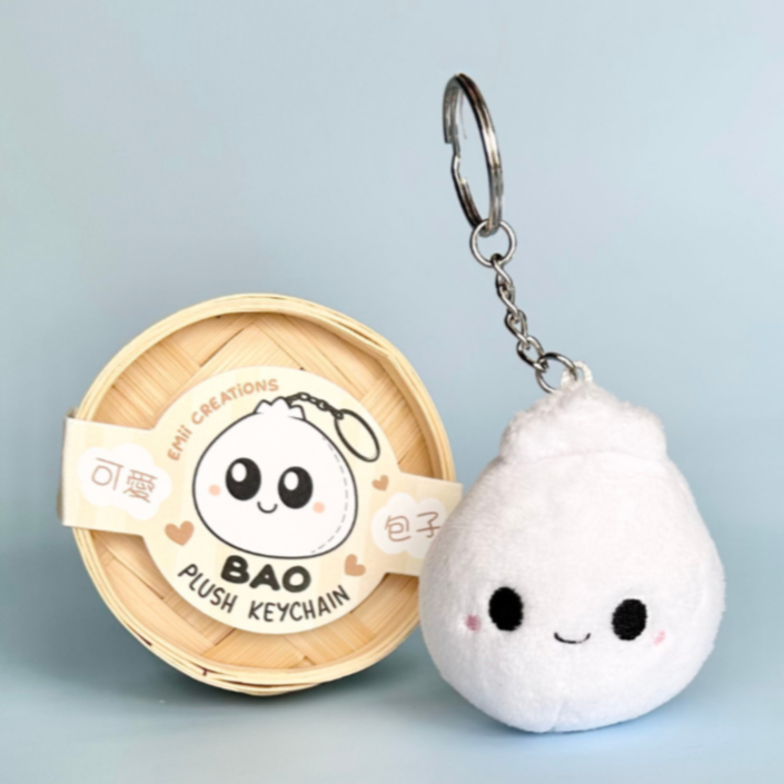 Bao Plush Keychain with Steamer