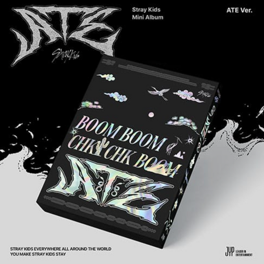 Three different versions of the STRAY KIDS mini album 'ATE VER., CHK CHK VER.