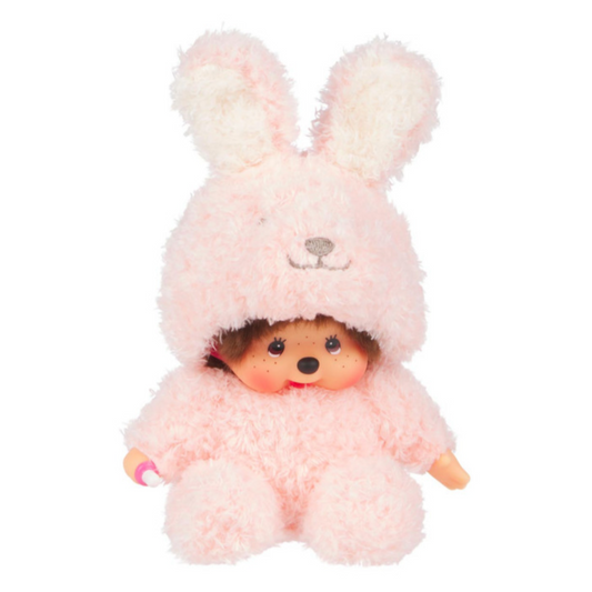 Sekiguchi Monchhichi Sitting Fluffy Bunny Doll Plush