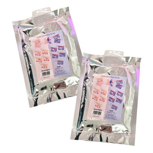 Two packages of pouches with labels on a white background