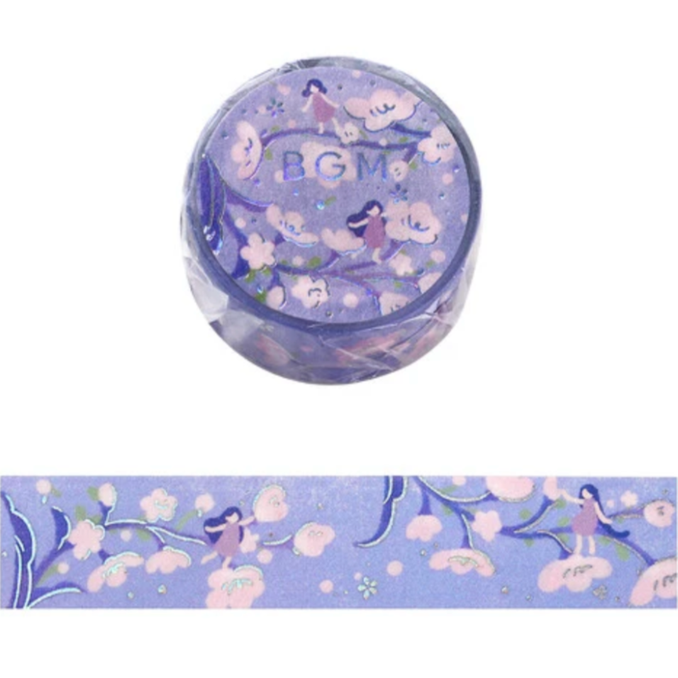 Hana Monogatari Foil Stamping Masking Tape - Light Purple