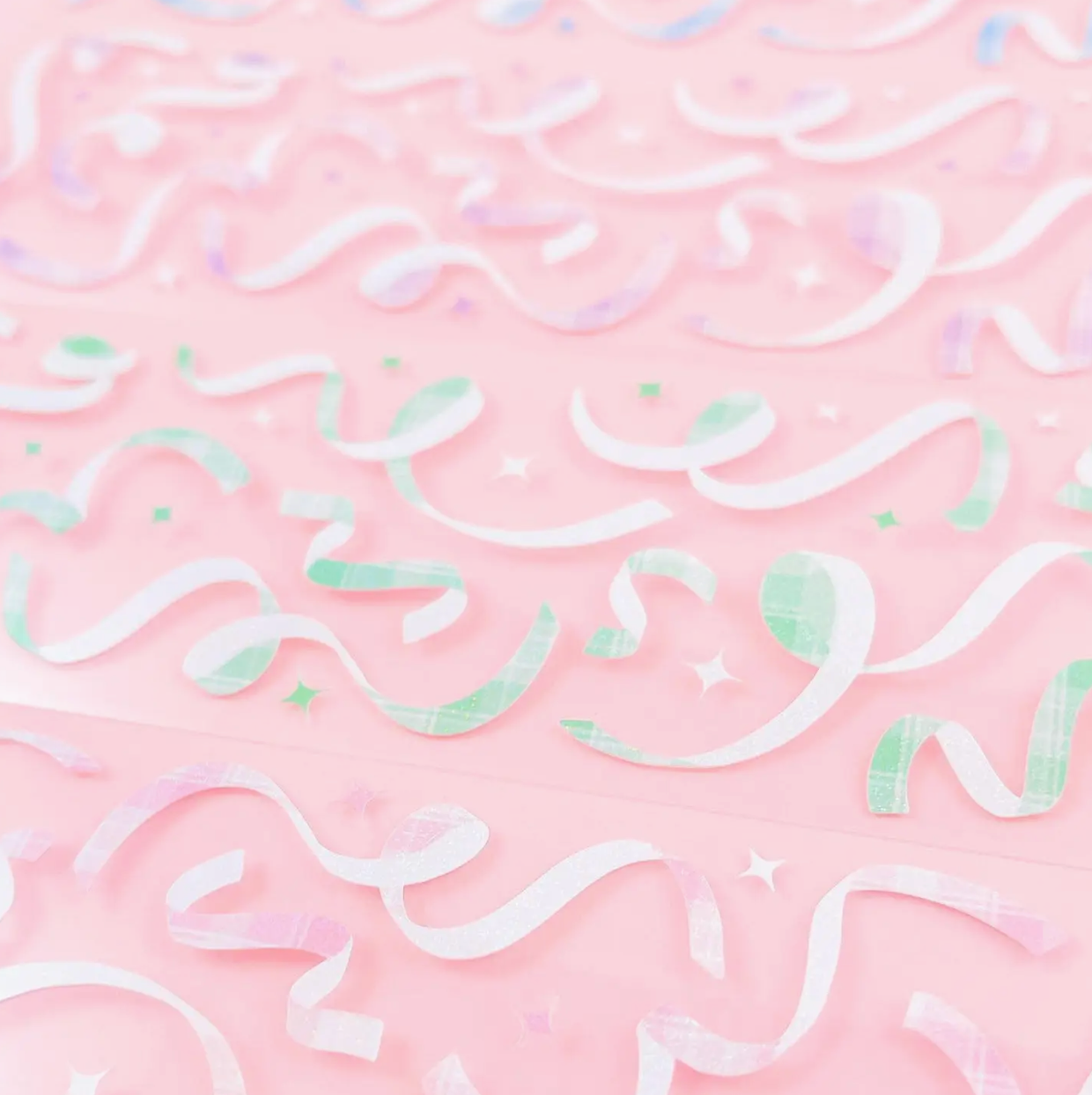Plaid Confetti Sticker Sheet - Green