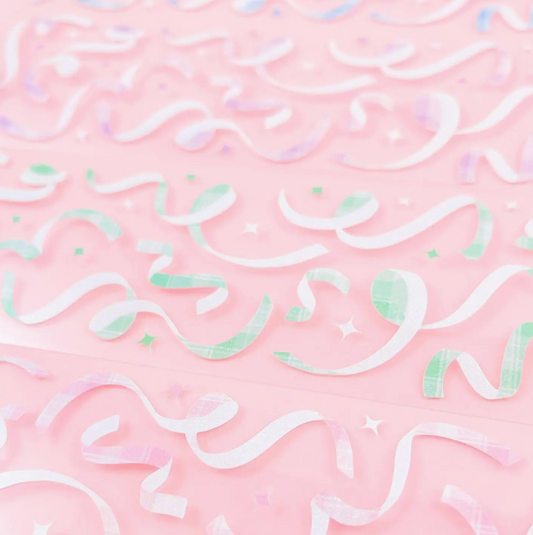 Plaid Confetti Sticker Sheet - Green