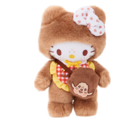 Monchhichi x Hello Kitty Gingham Messenger Bag Plush
