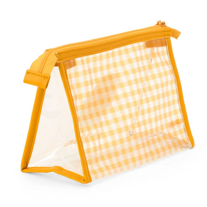 Gudetama Clear Gingham Zipper Pouch