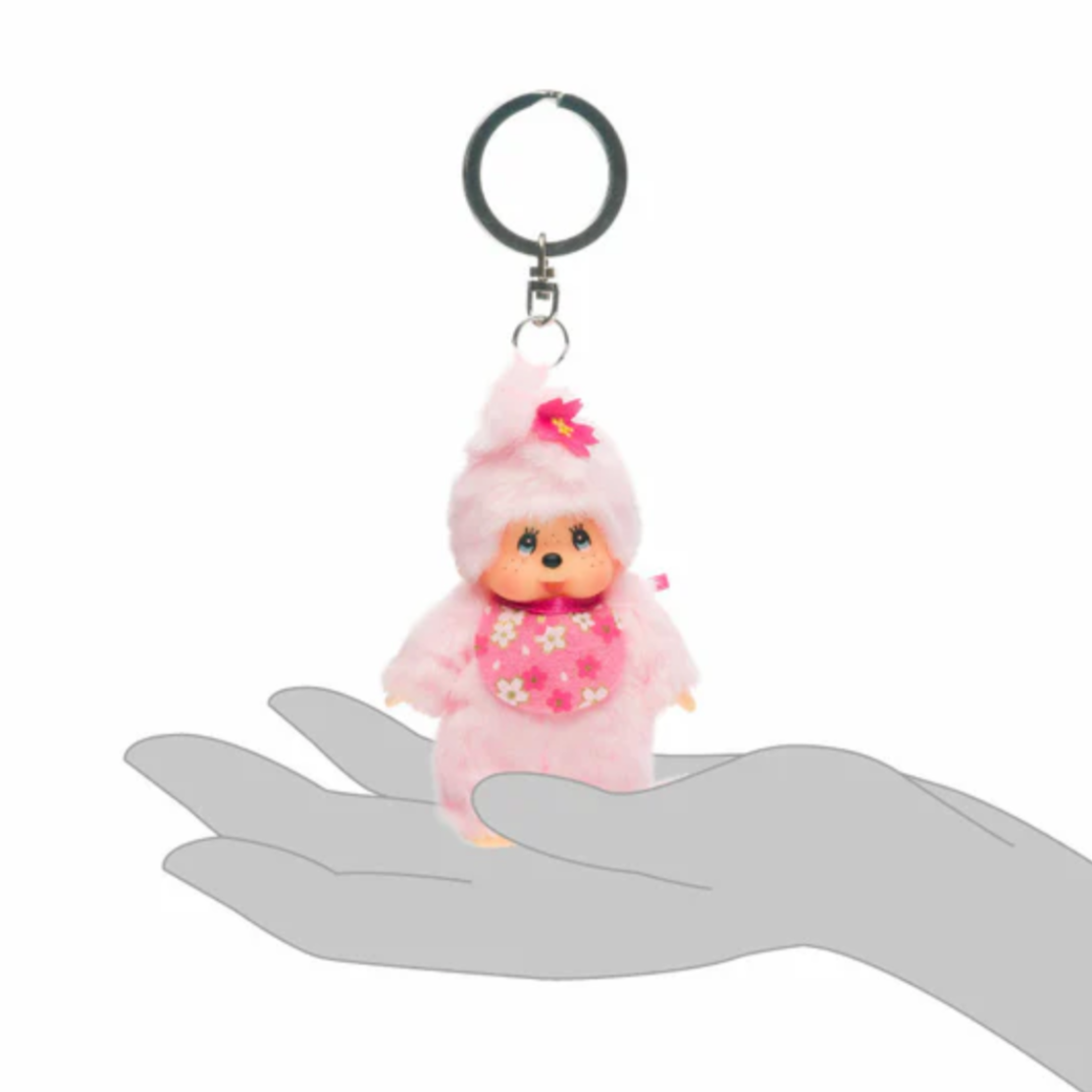 Monchhichi Classic Bebichhichi Cherry Blossom Keychain