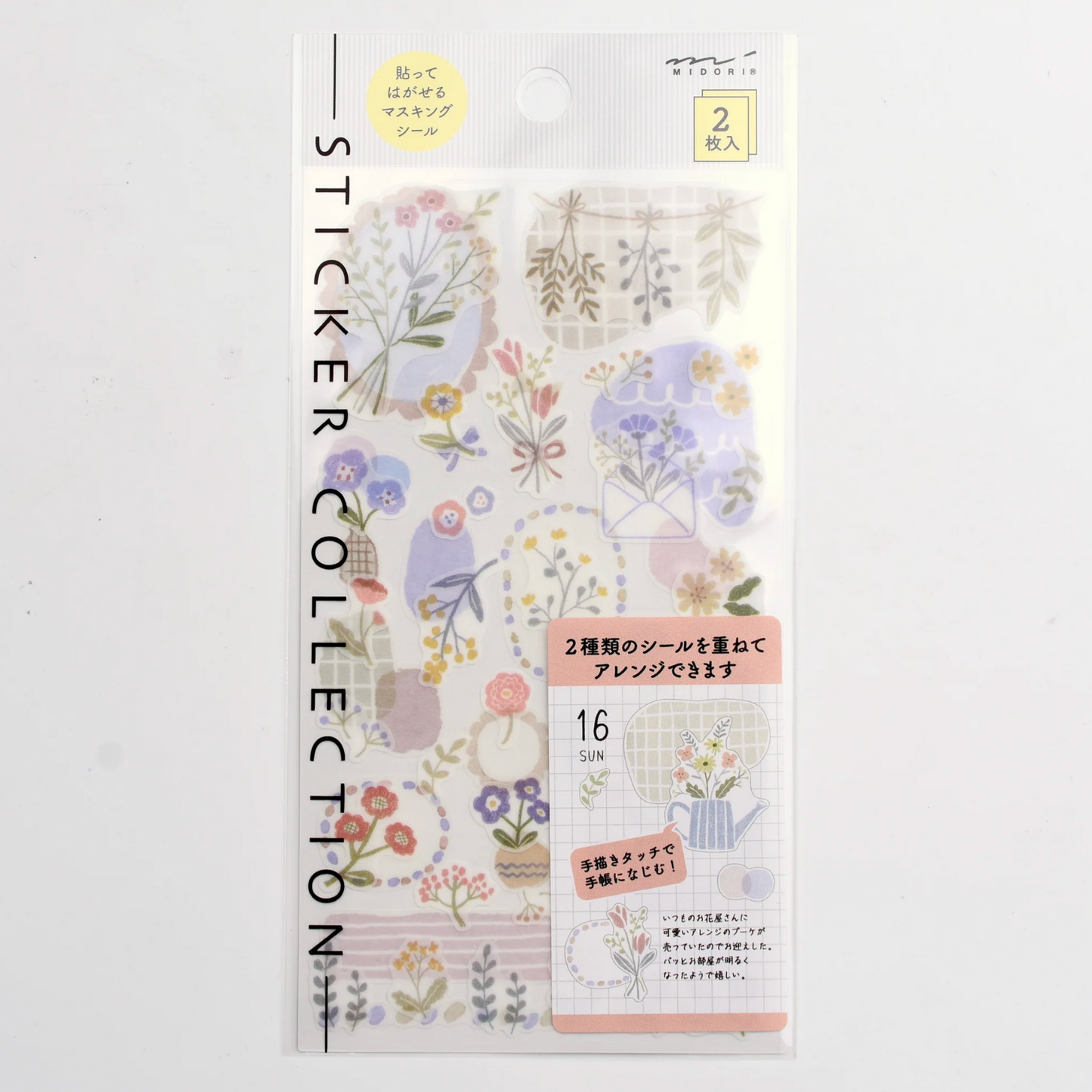 Midori Planner Stickers - Removable - Colorful Flowers