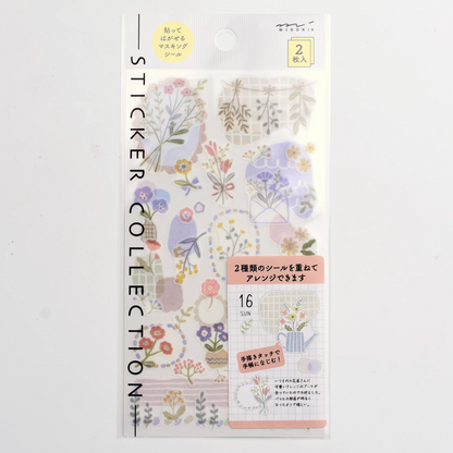 Midori Planner Stickers - Removable - Colorful Flowers