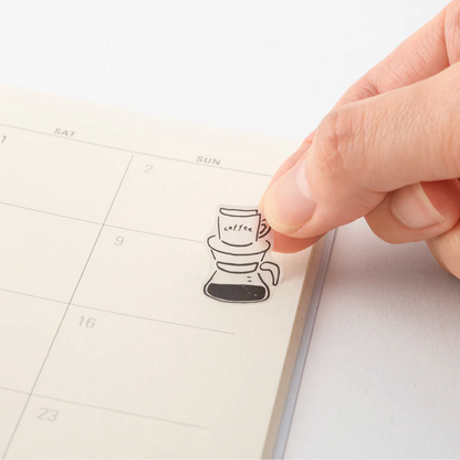 Midori Planner Stickers - Removable - Monotone Cafe