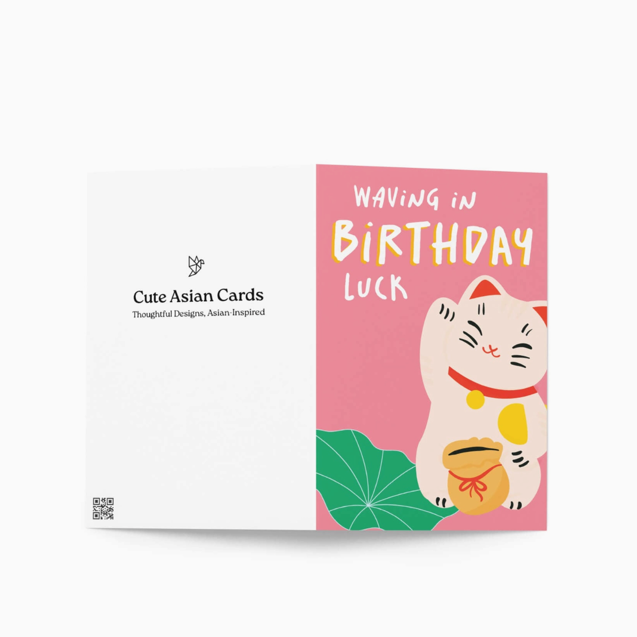 Waving in Luck Funny Birthday Card