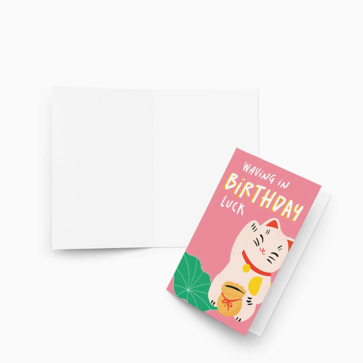 Waving in Luck Funny Birthday Card