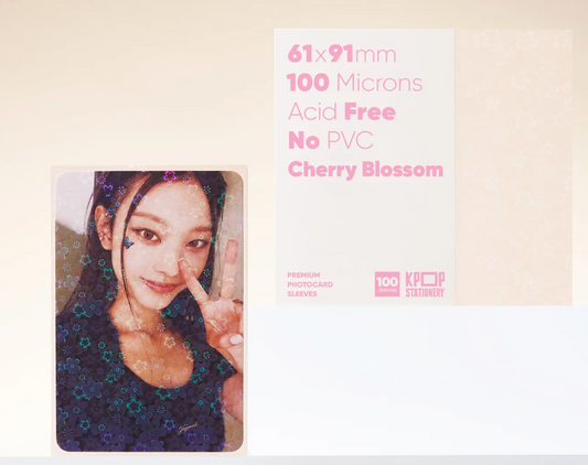 Holographic Cherry Blossom Sleeves, 61 x 91mm