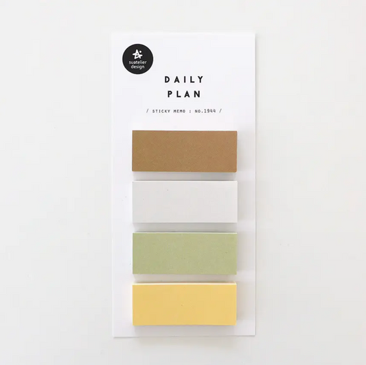 Set of colorful sticky notes with 'Daily Plan' text on a white background