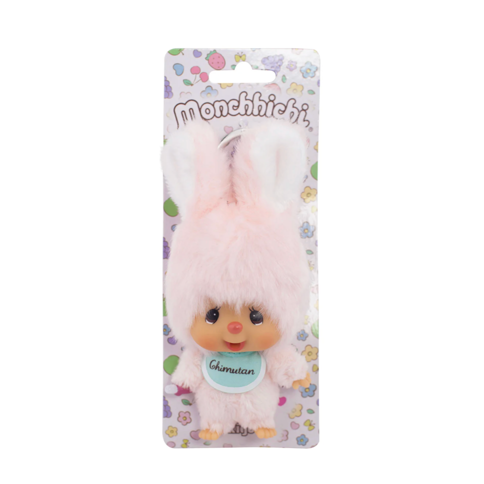 Monchhichi plush toy with packaging on a white background