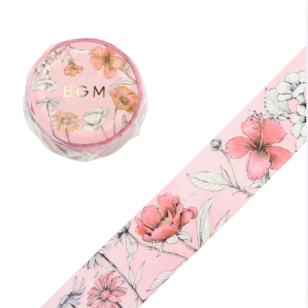 Floral-patterned product with 'BGM' branding on a white background