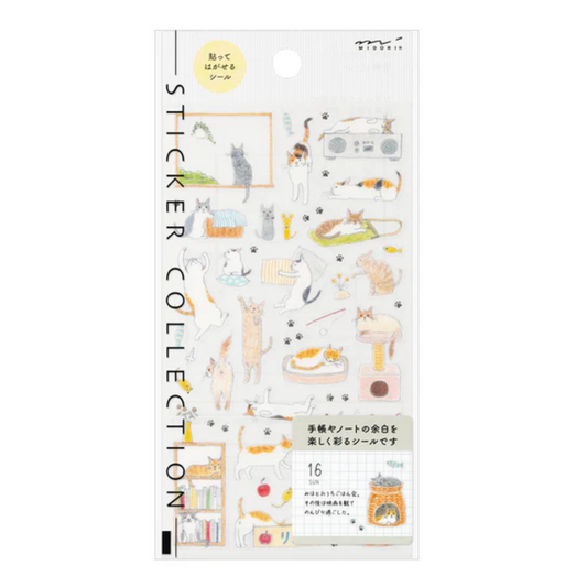 Sticker collection packaging with various animal illustrations on a white background
