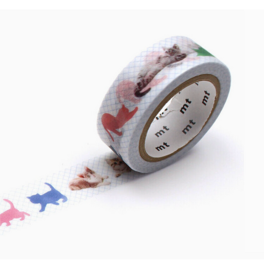 Roll of decorative tape with animal prints on a white background