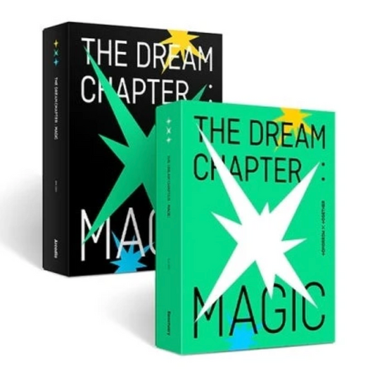 Two books titled 'The Dream Chapter: Magic' with star designs on a white background