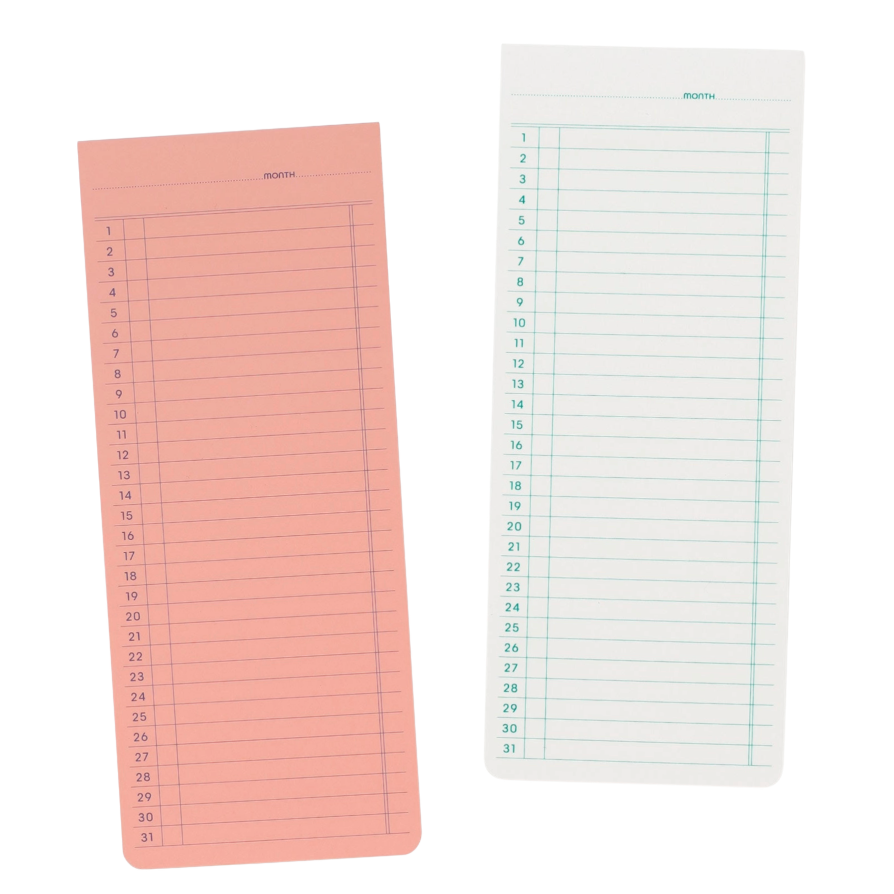 Two sheets of paper with grid lines on a white background