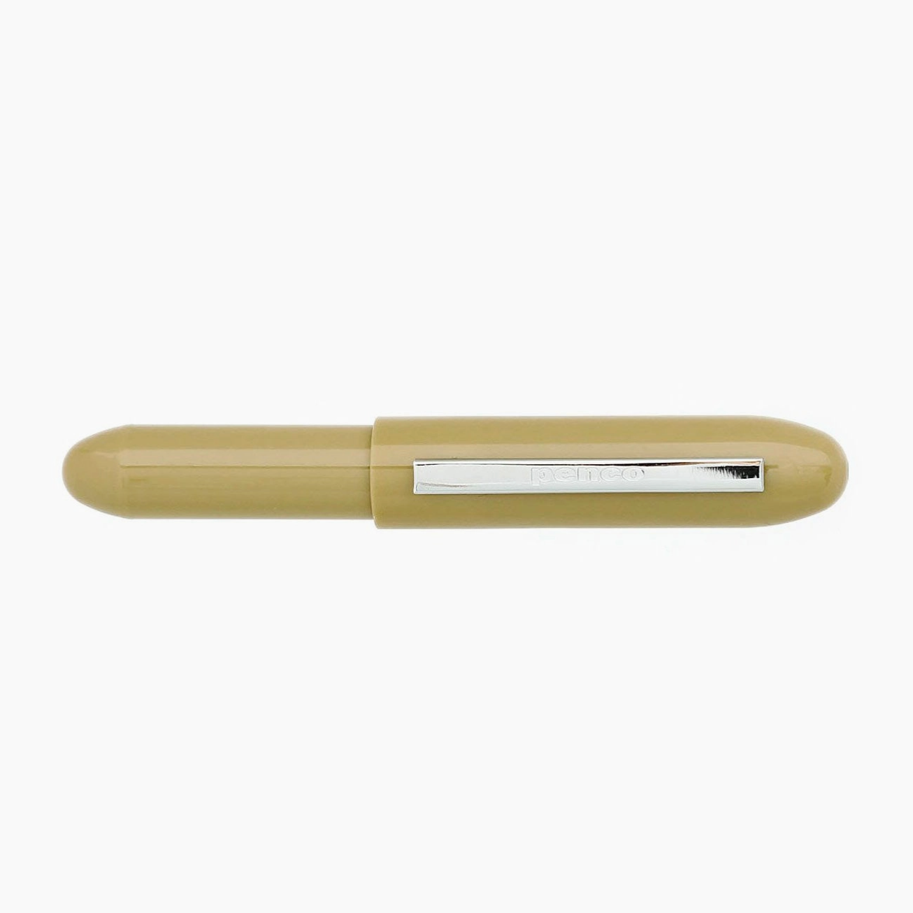 Beige pen on a white background