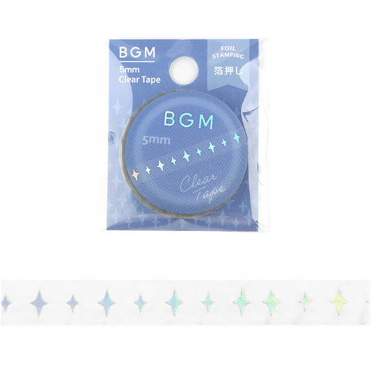 BGM clear tape with packaging on a white background