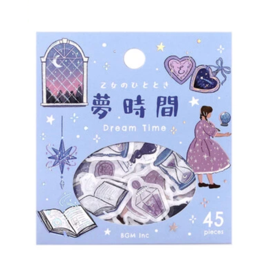 Pack of decorative stickers with 'Dream Time' theme on a light blue background