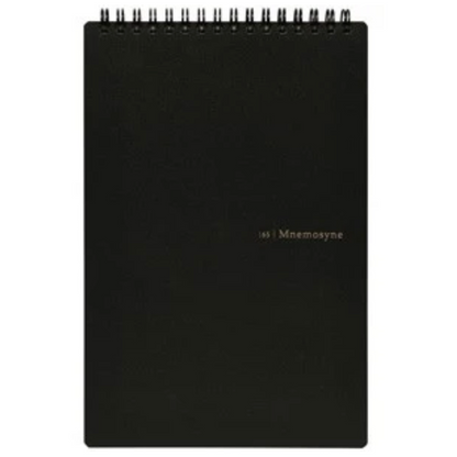 Black notebook with 'Mnemosyne' branding on a white background