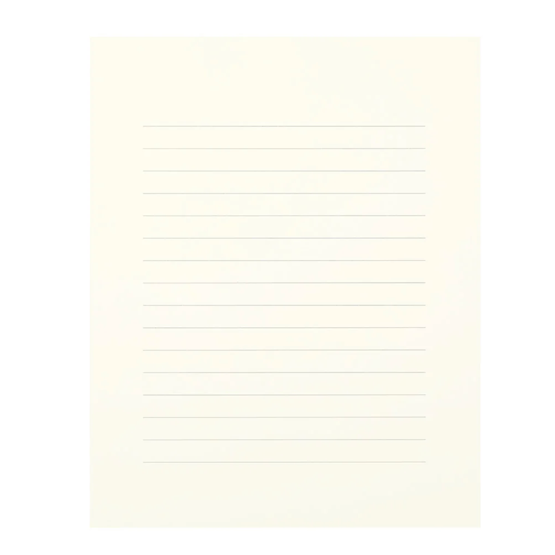 Beige lined letter page on white background 