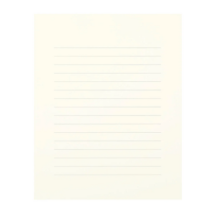 Beige lined letter page on white background 
