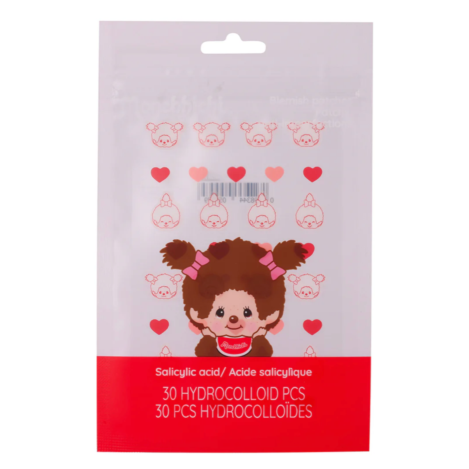 Packaging of hydrocolloid pads with a cartoon character on a white background