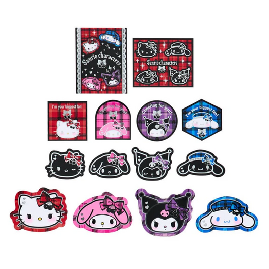 Collection of cartoon character stickers on a white background