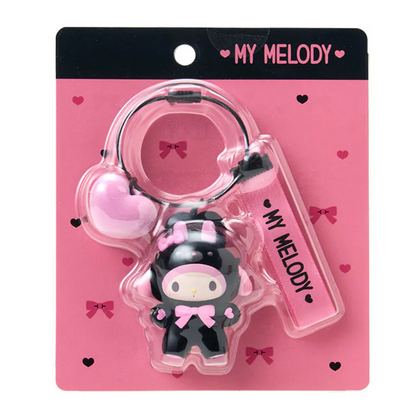 Keychain with 'My Melody' character on a pink packaging background