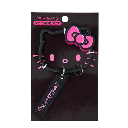 Hello Kitty face-shaped black carabiner 