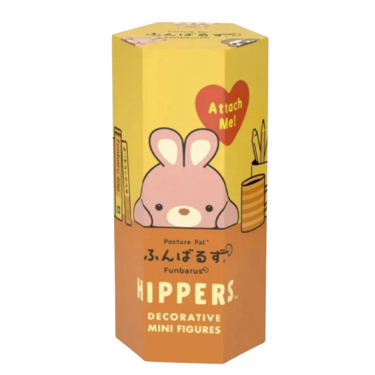 Hexagonal box with a cartoon character and text on a white background