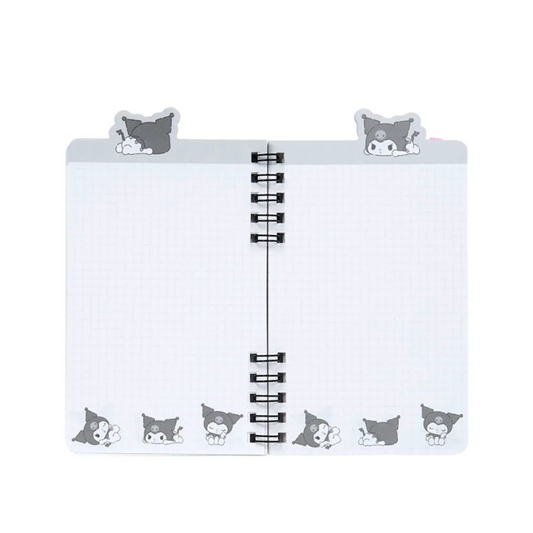 Notebook with Kuromi character design on the cover and spine on a white background