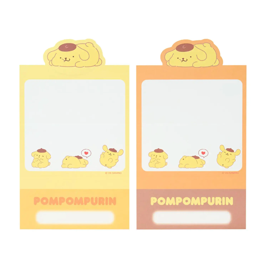 Two sticky notes with Pompompurin character design on a white background
