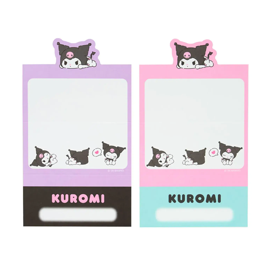 Two small notepads with cartoon cat designs and 'Kuromi' branding on a white background.