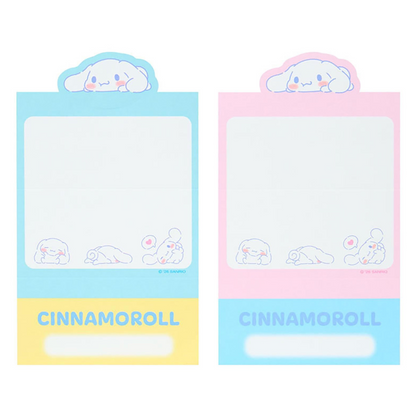 Two Cinnamoroll-themed sticky notes with pastel colors on a white background.