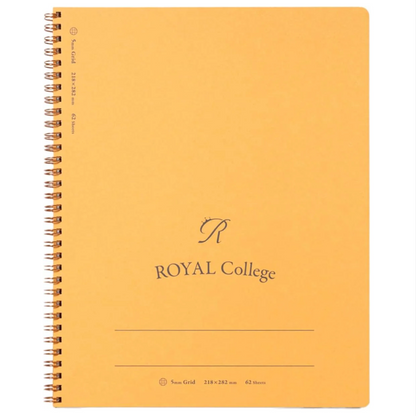 Yellow notebook with 'Royal College' branding on a white background