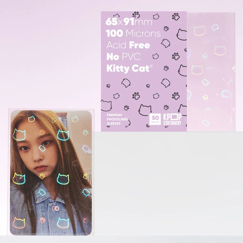 KPOP Stationery Holographic Kitty Sleeves, 65 x 91mm