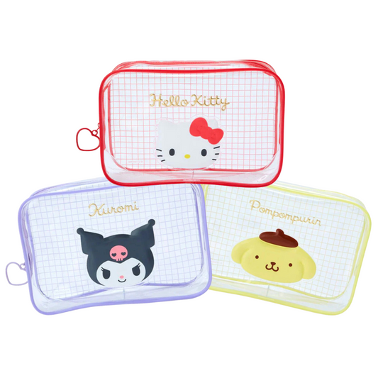 Sanrio Clear Grid Zipper Pouch