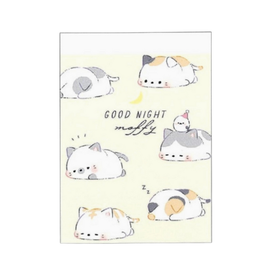 Kitten Cat Goodnight Moffy Mini Memo Pad