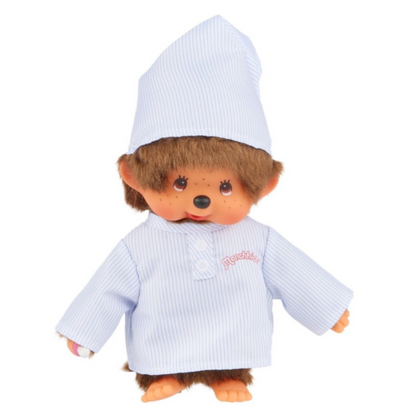 Monchhichi Long Striped Pijama Boy with Cap Plush