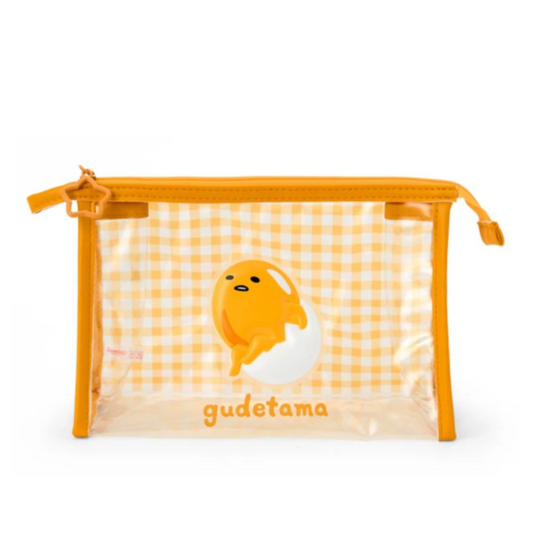 Gudetama Clear Gingham Zipper Pouch
