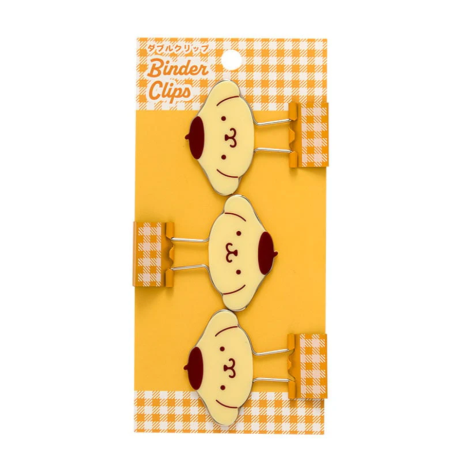 Pompompurin Gingham Binder Clips (Set of 3)