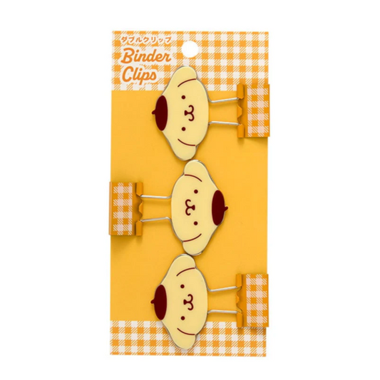 Pompompurin Gingham Binder Clips (Set of 3)